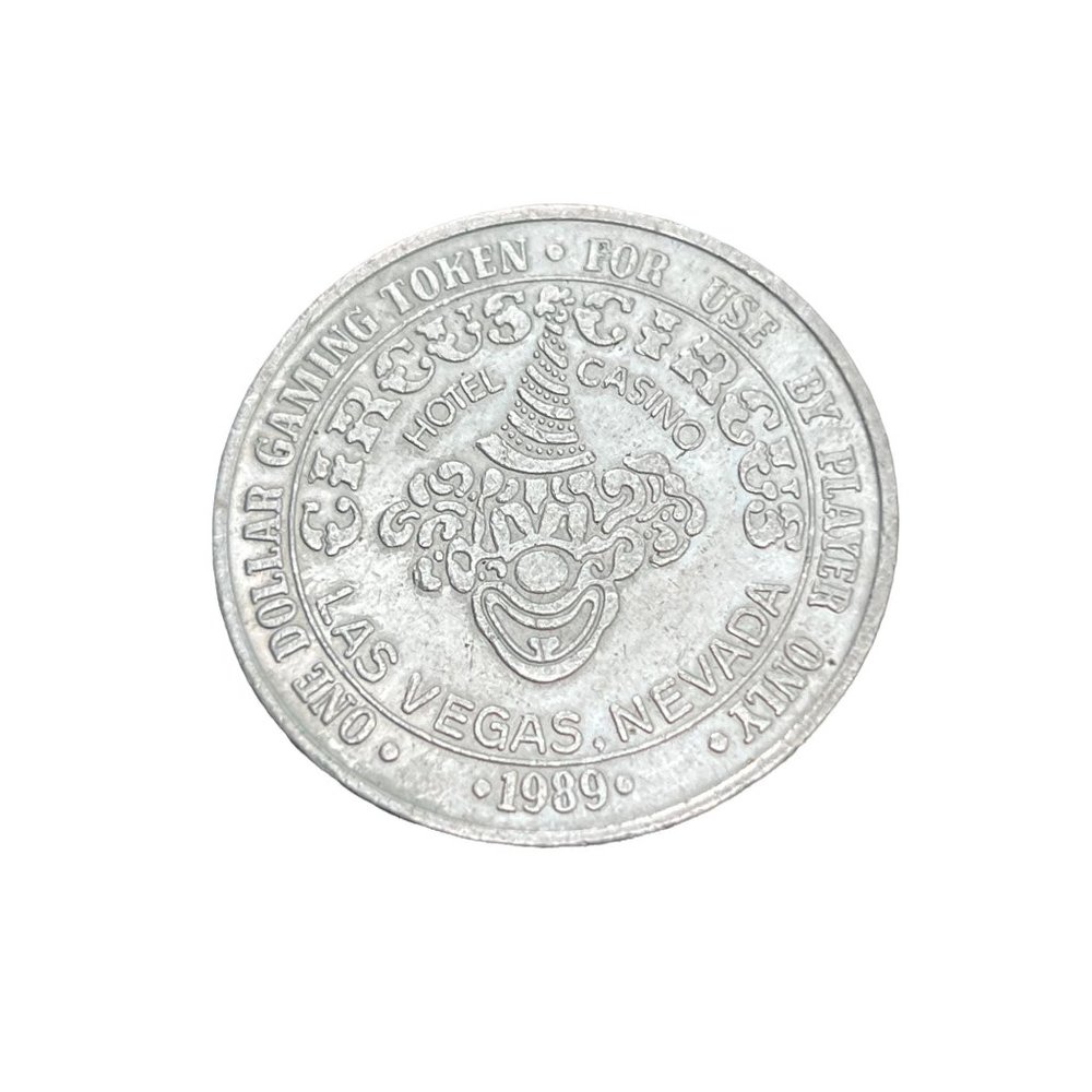 Vintage 1989 Circus Circus $1 Gaming Token Las Vegas Nevada Clown